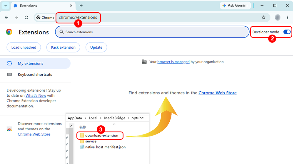 drag extension to chrome browser
