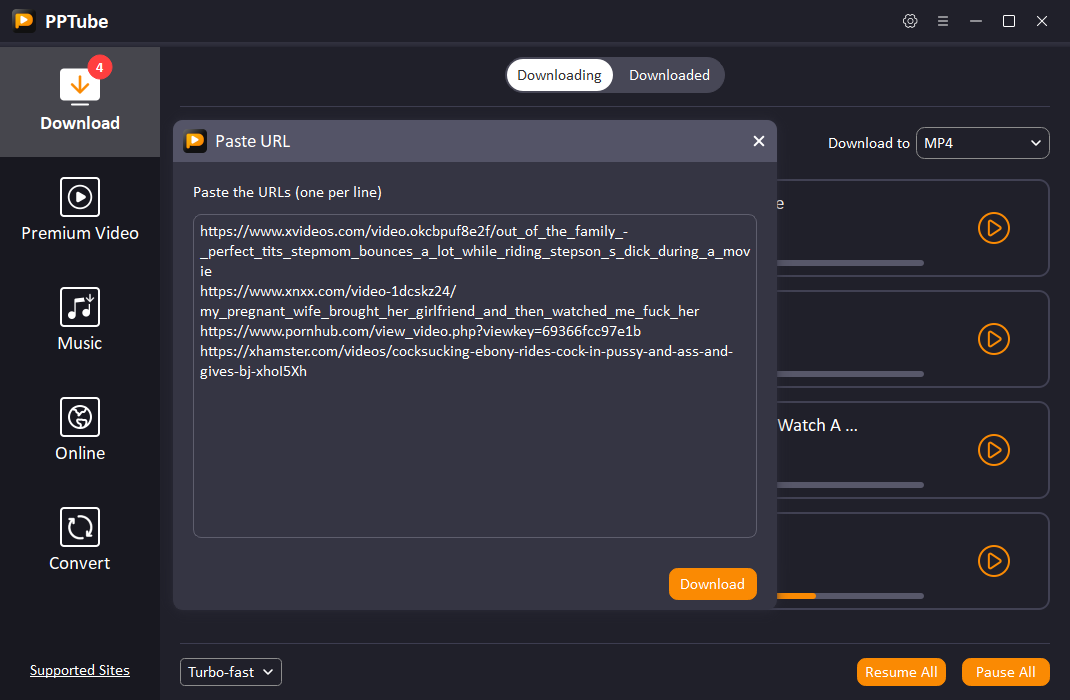 06 pptube download multiple urls