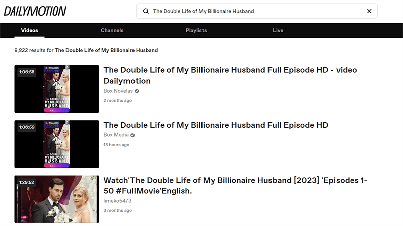 The Double Life of My Billionaire Husband dailymotion