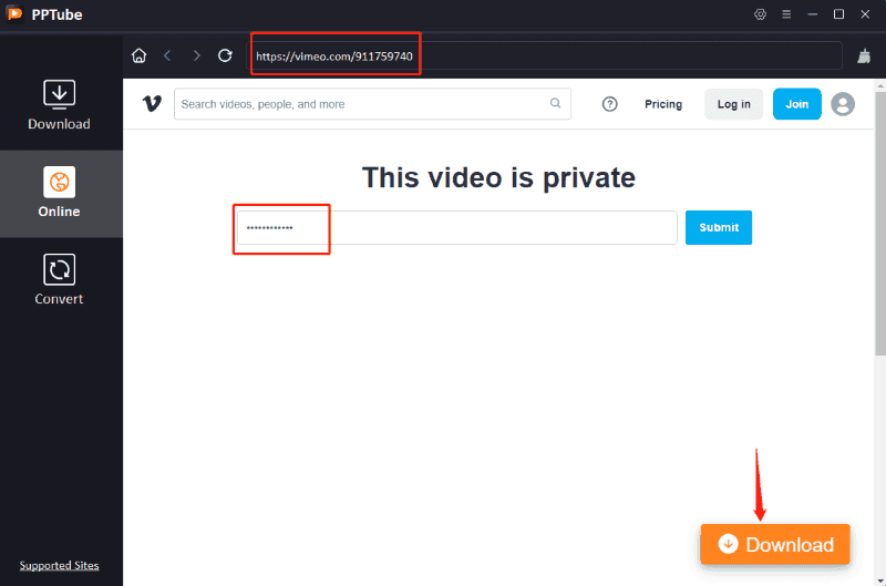 browser and download