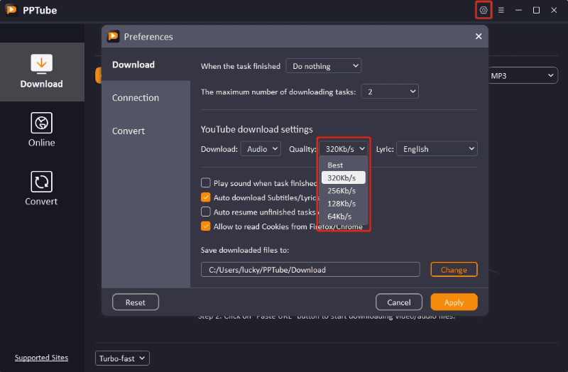 choose the music format