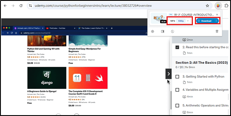 download the udemy course