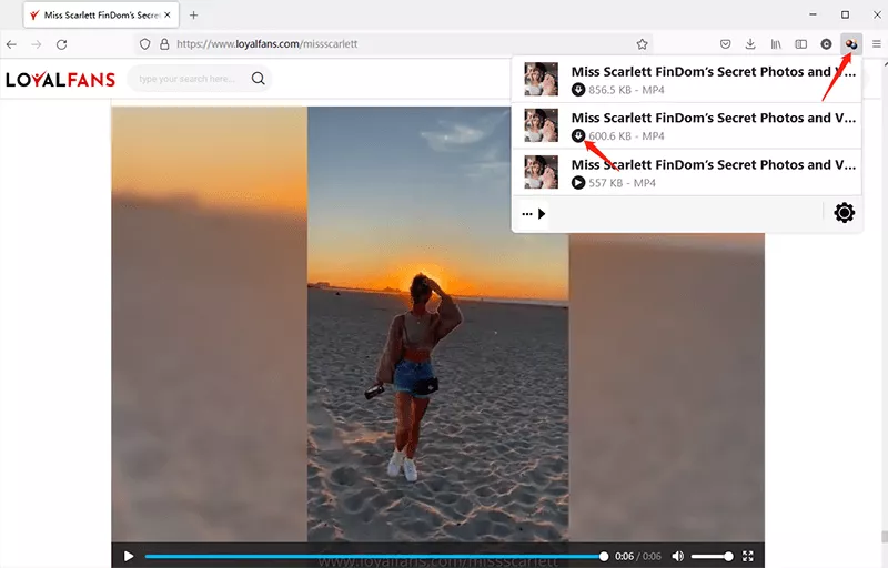 download loyalfans video firefox