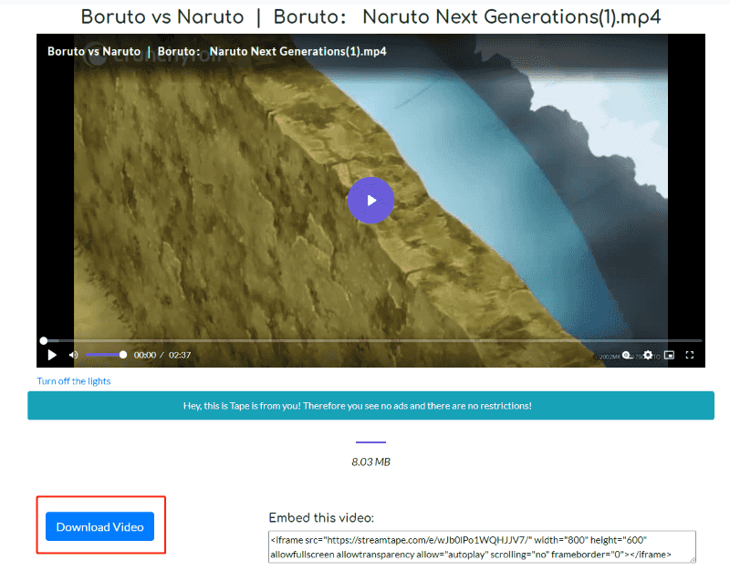 download streamtape video directly