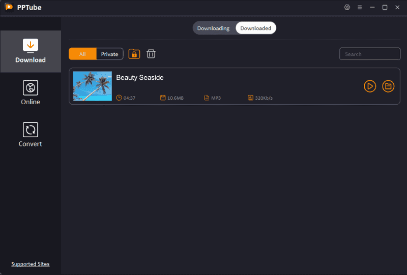 downloaded youtube private video