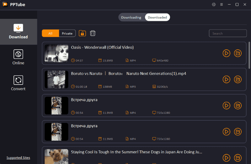 downloaded youtube video