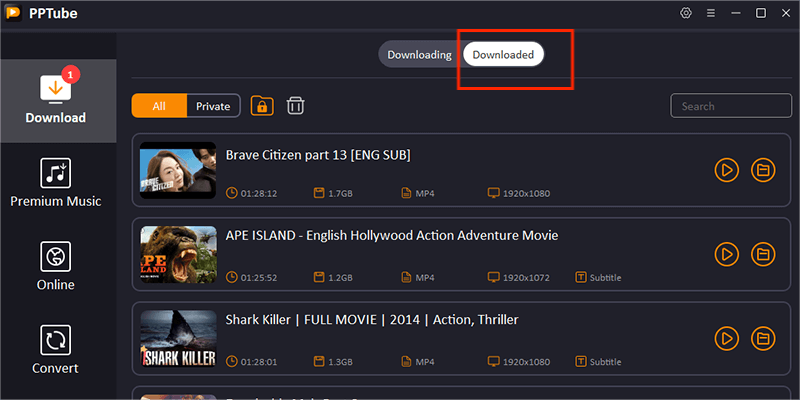 find-downloaded-korean-movie