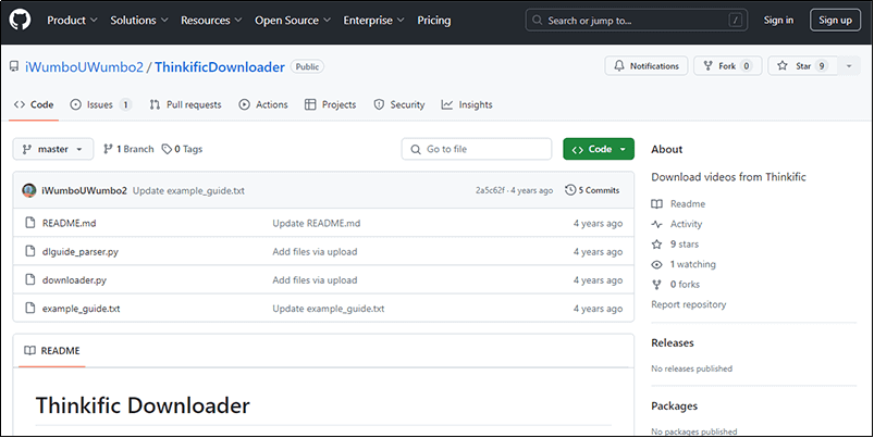 Github Thinkific downloader