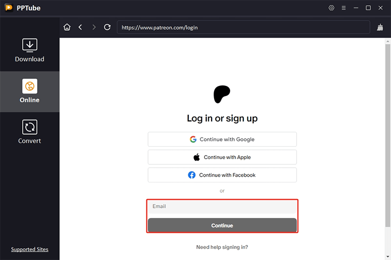 login patreon account