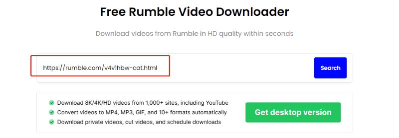 paste rumble video url online