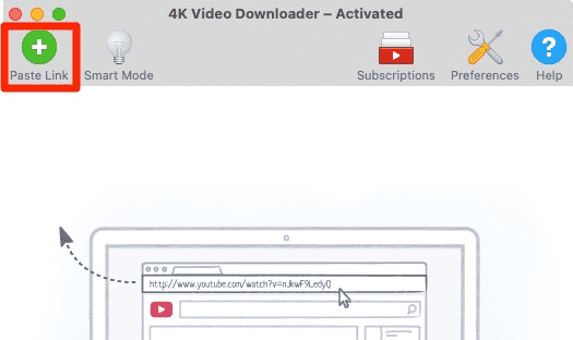 paste url 4K Video Downloader