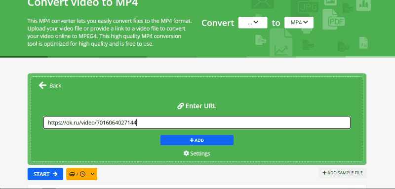 paste url Video Online Convert
