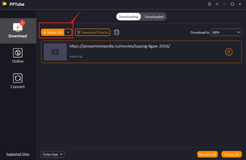 paste url and download