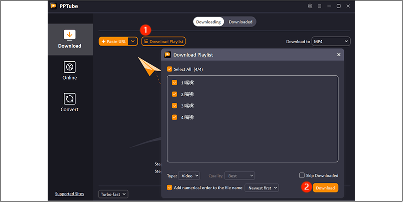 download playlist videos