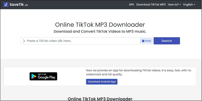 SaveTik music converter
