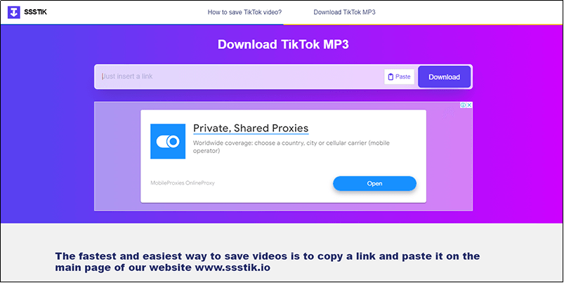SSSTik music downloader