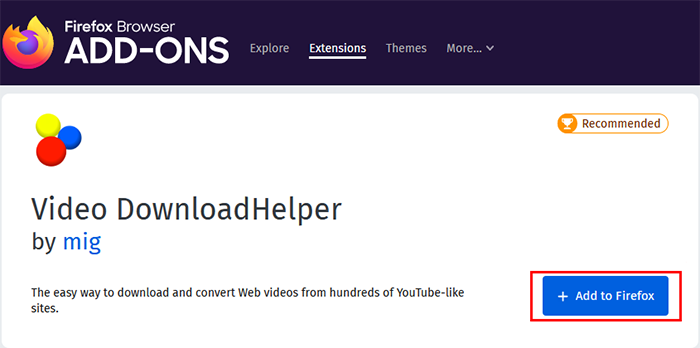 video downloadhelper firefox