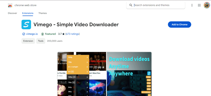vimeo chrome extension