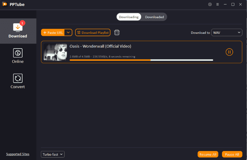 wav format download